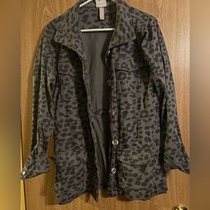 Knox Rose Women’s Leopard Military Type Jacket. Sz S